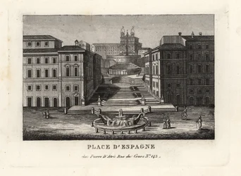 Uitzicht op de Piazza di Spagna, Rome