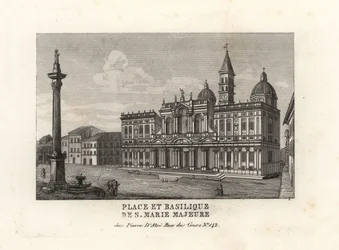 Uitzicht op de Piazza e Basilica di Santa Maria Maggiore, Rome