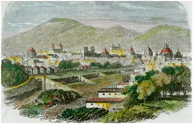 Uitzicht op de stad Cuzco, Peru, c1875
