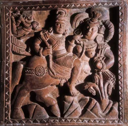Vikrama, terracotta bas-reliëf, 5e-6e eeuw