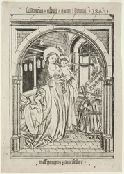 Maagd en kind, abt Ludwig knielend