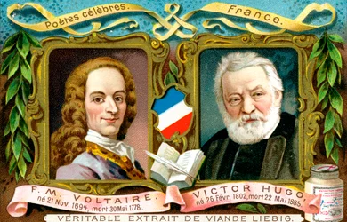 Voltaire en Victor Hugo, ca. 1900