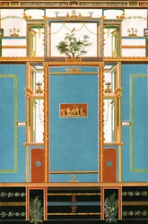 Muurdecoratie, Pompeii, Italië, 1928