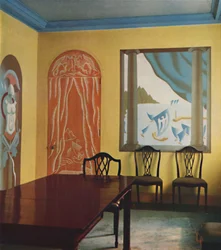Muurschilderingen in een flat in Portman Court, 1933