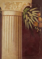 Muurschildering fragment uit de peristyle van de Villa van P. Fannius Synistor..., ca. 50-40 v.Chr.