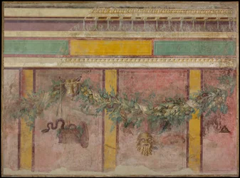 Muurschildering van de westelijke muur van Kamer L van de Villa van P. Fannius Synistor