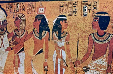 Muurschilderingen in het graf van Toetanchamon, Vallei der Koningen, Luxor, Egypte