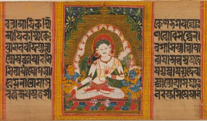 Witte Tara, Folio uit...Perfectie van Wijsheid Manuscript, begin 12e eeuw