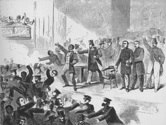 William Lloyd Garrison probeert een John Brown herdenkingsbijeenkomst te houden in Tremont Temple, Boston