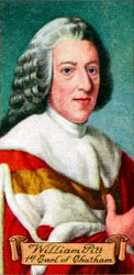 William Pitt, 1e Graaf van Chatham, uit een serie sigarettenkaartjes