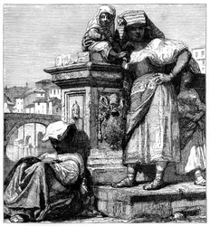 Vrouwen van de Campagne in Rome, ca. 1890