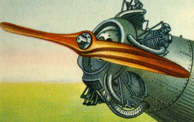 Houten vliegtuigpropeller gemaakt door het Hugo Heine Propeller-Werk bedrijf, 1932