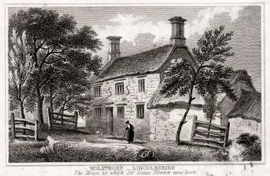 Woolsthorpe Manor, nabij Grantham, Lincolnshire, geboorteplaats van Sir Isaac Newton, begin 19e eeuw