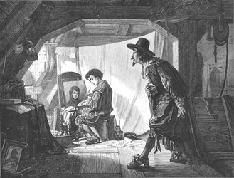 Jonge Rubens verrast door zijn meester, Van Oort, 1875