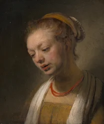 Jonge vrouw met een rode ketting, ca. 1645