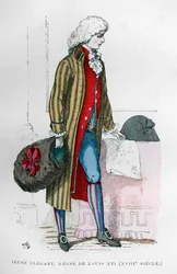 Jonge dandy in kostuum uit de regeerperiode van Lodewijk XVI, 18e eeuw 1882-1884