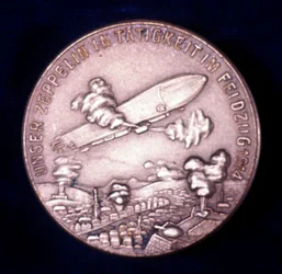 Zeppelin luchtschip in actie tijdens de Eerste Wereldoorlog, 1914