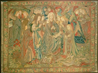 Aanbidding van het Christuskind (Tapijt)