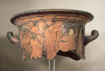 Zwartfigurige krater, 4e eeuw v.Chr. (fragment)
