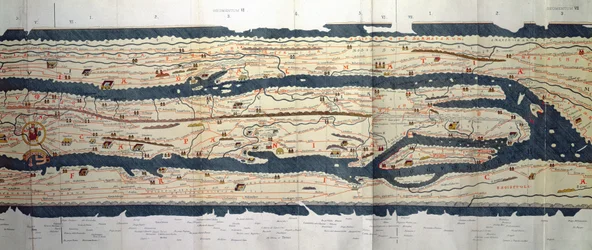 Detail van Italië van de Peutinger kaart kopie