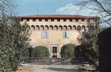 Gevel door Michelozzo di Bartolommeo van Villa Medicea di Careggi, Florence, Toscane, Italië