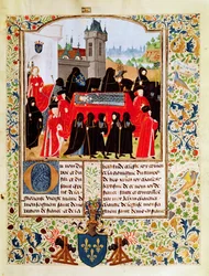 Fr 2691 f.11 Begrafenis van Karel VI van Frankrijk in 1422 met de Hertog van Bedford als hoofdrouwdrager en leden van het Parijse Parlement