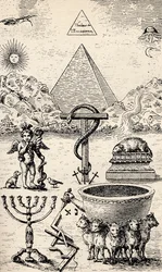 Symbolen van hoge graden, uit «The Freemason» van Eugen Lennhoff, gepubliceerd in 1932