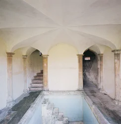 Interieur van het Badhuis, Corsham Court, Wiltshire