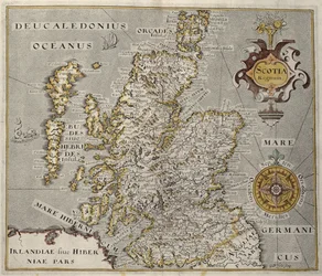 Kaart van het Koninkrijk Schotland, 17e eeuw Scotia Regnum