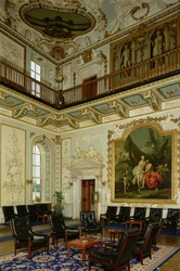 Moor Park, interieur van de hal, Hertfordshire, Verenigd Koninkrijk