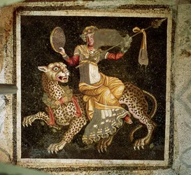 Mozaïek van Dionysus rijdend op een luipaard, ca. 180 na Chr.