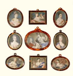 Selectie van miniaturen door Rosalba Carriera (1675-1757) en Cornelius Hozer (fl.1766-67)