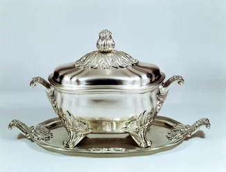 Soepterrine standaard, Dresden, barok, door Friedrich Reinhard Schrodel, ca.1750