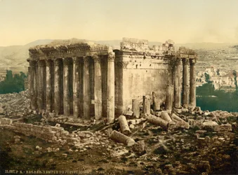 Tempel van Jupiter, buitenaanzicht, Baalbek, Heilig Land, dat wil zeggen Ba