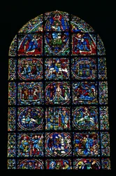 Het Leven van Christus, Nieuwe Testament Cyclus (bovenste helft van raam)