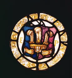 Het insigne en het Cijfer van Edward I toen Prins van Wales, Engels 16e eeuw