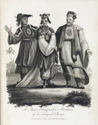 Een prins, een prinses en een mandarijn van de oorspronkelijke Chinezen