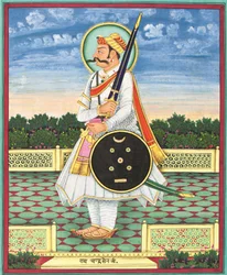 Portret van Rav Chandra Sen, eind 19e eeuw