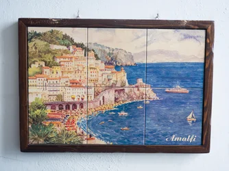 Amalfi, tegel schilderij, Amalfi, Amalfikust, Costiera Amalfitana, Salerno, Campania, Italië