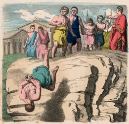 Oud Rome: Wet, straf van verraders, werpen van de Tarpeïsche Rots in Rome