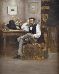 Kunstenaar in zijn atelier