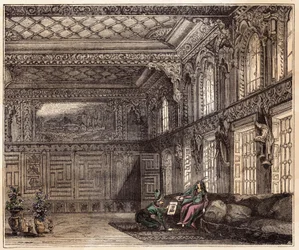 Britse schrijfster Lady Mary Wortley Montagu in oosterse kleding, leerde Arabisch tijdens haar verblijf in Turkije in 1717. Gravure uit de 19e eeuw