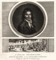 Camille Desmoulins, afgevaardigde van Parijs bij de Nationale Conventie, d