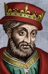 Caribert 1e (521-567) Koning van Parijs in 561-567 (Merovingisch), zoon van Clotaire 1e