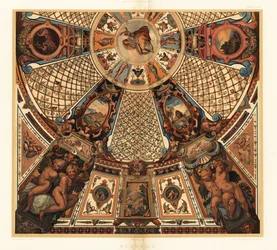 Plafondschildering in de Uffizi Galerij, Florence