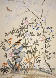 Chinoiserie behang, Marble Hill House, Twickenham, Richmond, Middlesex, VK
