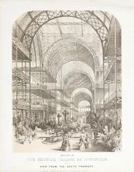 Crystal Palace, na de Grote Tentoonstelling Uitzicht vanaf het zuidelijke transept, Crystal Palace, Sydenham