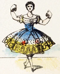 D - Danseres - Alfabet - kinderentertainment - Image epinal, populaire serie c.1890