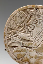 Detail (Maya-schrijver met pen in de hand, ca. 550-950)