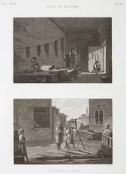 Verf- en Pigmentindustrie Verfwerken en touwmaken, Egypte, ca. 1798